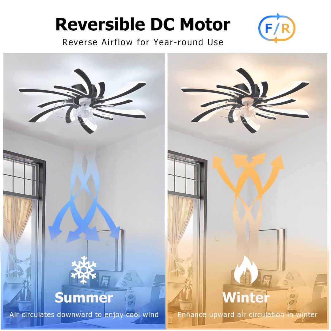 Stropni ventilator Chandelier 72W, 78 cm, Wifi, daljinec – črn