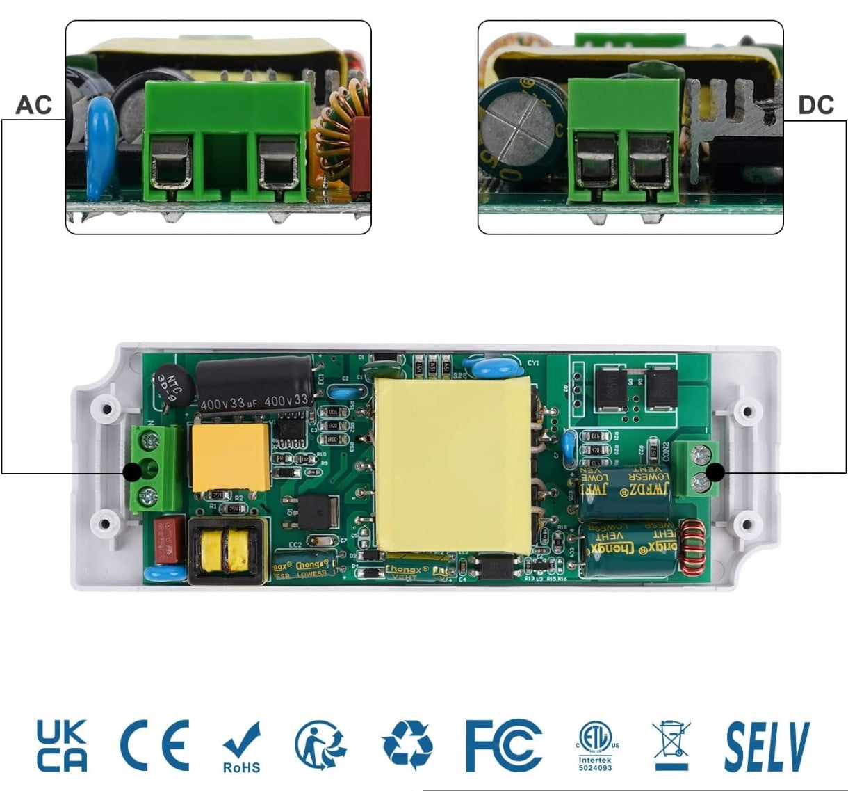 LED napajalnik 12V – 30W, tanek (Slim), konstantna napetost