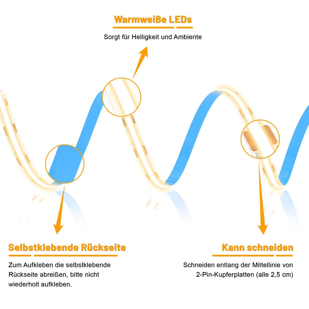 LICHASER 6x3m COB LED trak 4000K z stikalom na dotik (POŠKODOVANA EMBALAŽA)
