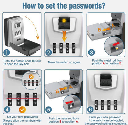 🔐 Secure lock - key box with combination and LED lighting