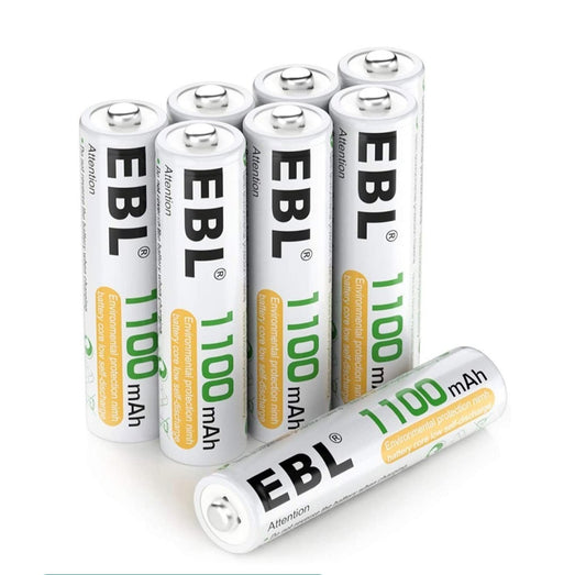 EBL AAA polnilne baterije 1.2V 1100 mAh – Ni-MH (8 kosov)