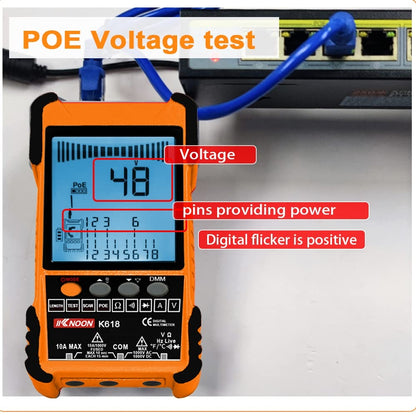 Profesionalni tester omrežnih kablov + multimeter KKnoon K618 (POE podpora)