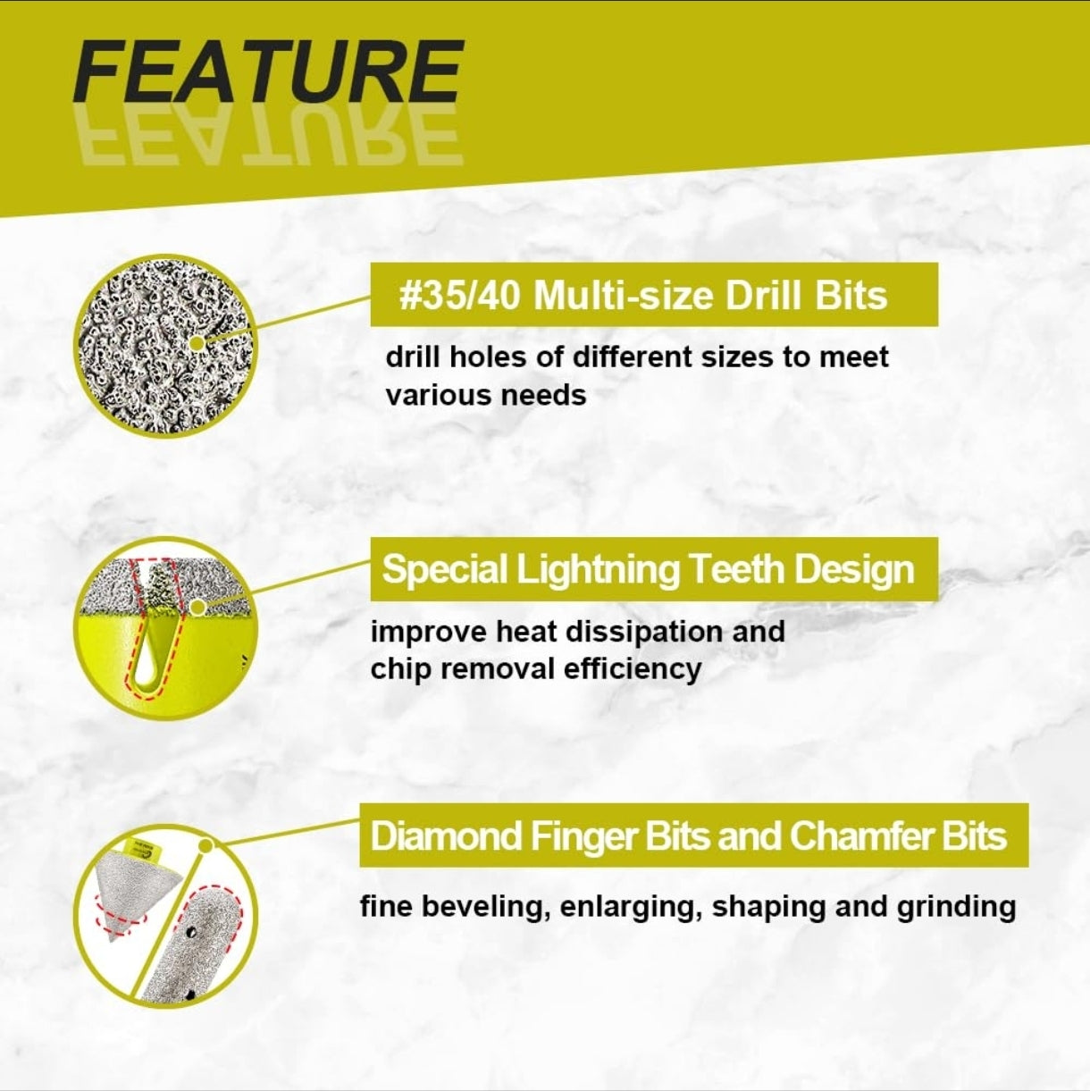 SANLEETEK 9-delni set profesionalnih diamantnih kron in svedrov – M14 - (NOVO - sveder popraskan - BERI OPIS+slika) - naklikaj.si