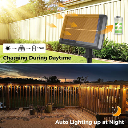 💡 Solar LED string lights 15m – decorative and energy-saving lighting