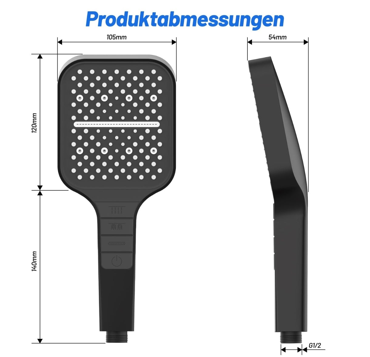 🚿 Tuš ročka z 8 funkcijami in kovinsko cevjo 150 cm