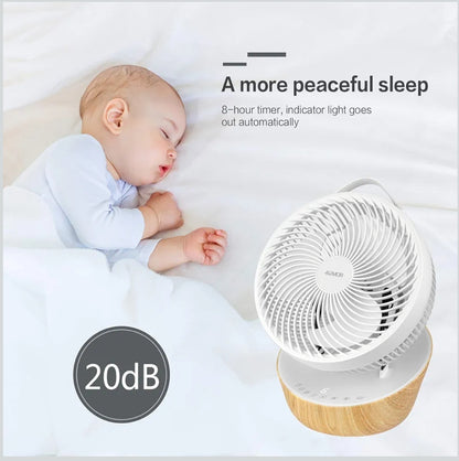 4UMOR profesionalni namizni krožni ventilator FS04 – tih, 12 hitrosti, daljinec, 3D oscillacija, za 30m²