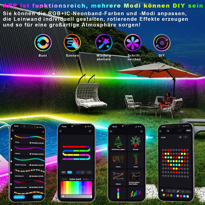 Pametni LICHASER zunanji RGB+IC neon LED trak, IP68 - 15m