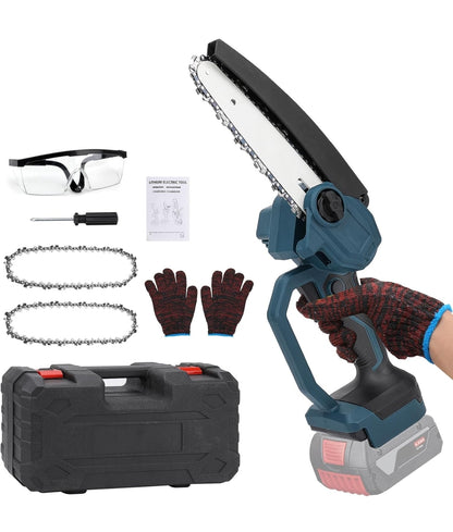 6'' mini akumulatorska verižna žaga – brezkrtačni motor, združljiva z Bosch 18 V baterijo (brez baterije)