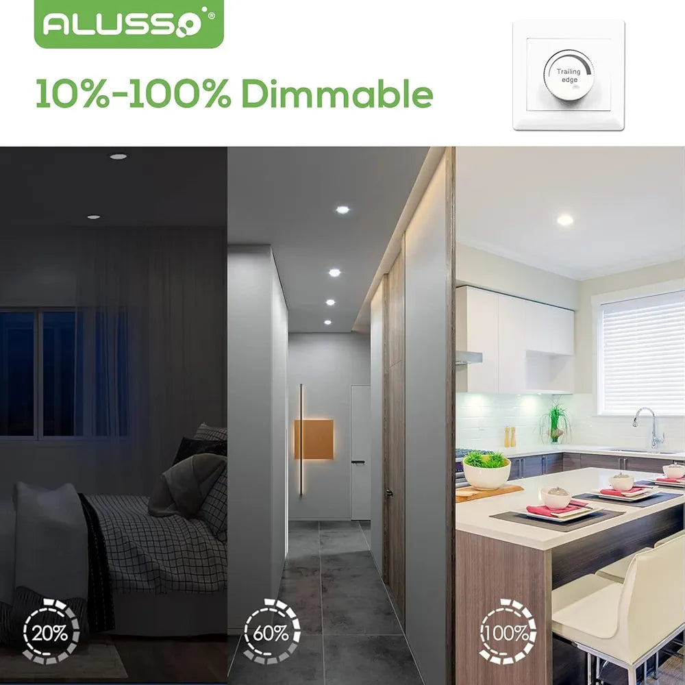 💡6x Alusso LED recessed light 7W (113mm) – white/nickel