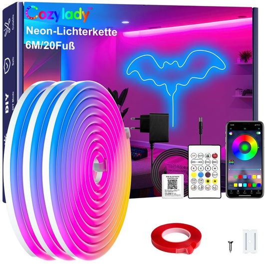 Cozylady RGB Neon LED trak, IP67 daljinec, aplikacija - 6m - naklikaj.si