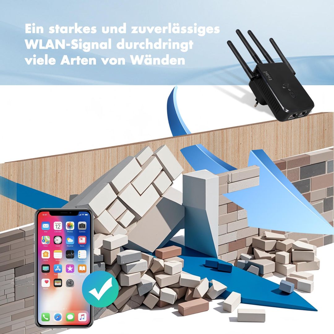 WiFi ojačevalnik signala 1200 Mbps – Dual Band 2,4G / 5G, 3-v-1 način