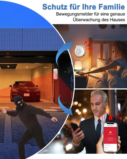 SanJie WiFi varnostni alarmni sistem – komplet s senzorji, PIR detektorjem in daljinci (TUYA APP)