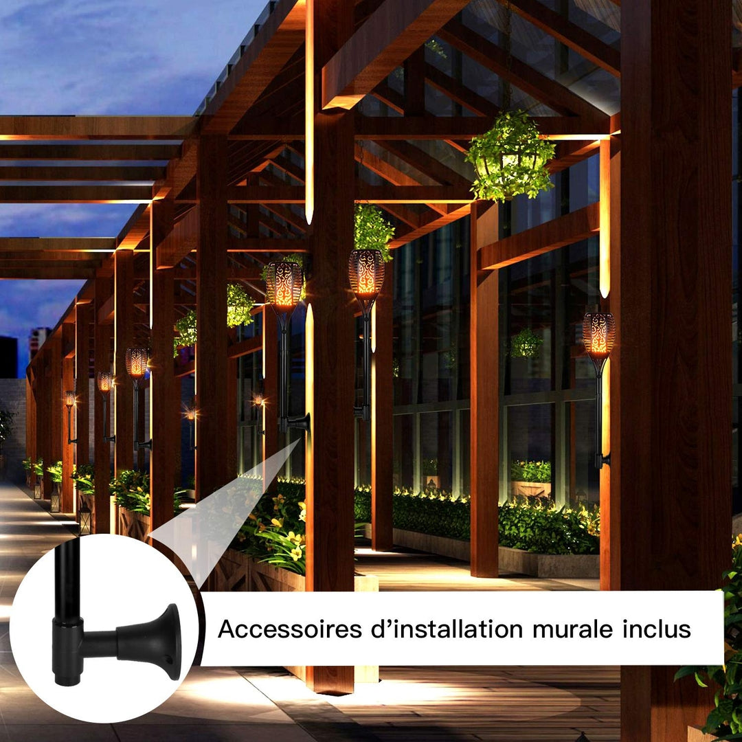 Veliki solarni vrtni bakli 96LED z efektom plamena (baterija 2400mah)