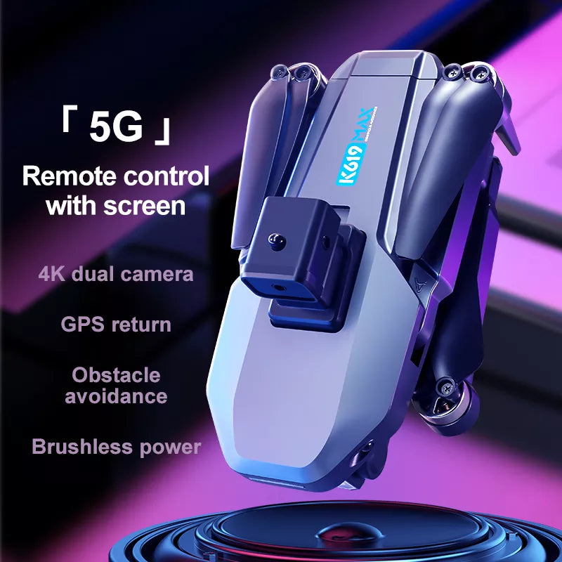 2x vožen K619 MAX profesionalni dron z GPS, 3x baterija-75min, 4K dvojno kamero in 5G zaslonom, kot nov
