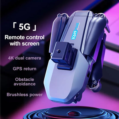 2x vožen K619 MAX profesionalni dron z GPS, 3x baterija-75min, 4K dvojno kamero in 5G zaslonom, kot nov