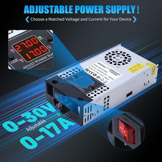 Meishile nastavljiv preklopni napajalnik 0-30V 0-17A 500W - naklikaj.si