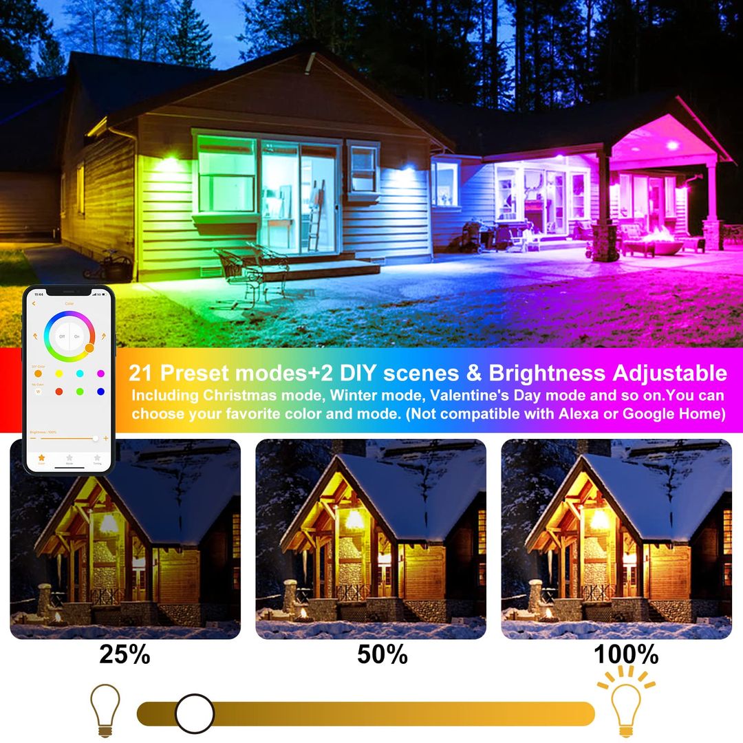 2x pametni RGB LED Reflektor 80W z Bluetooth APP nadzorom