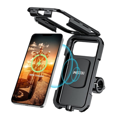 📱 iMESTOU Waterproof Phone Holder (IP67) with Wireless Charging – Size L (up to 6.8")