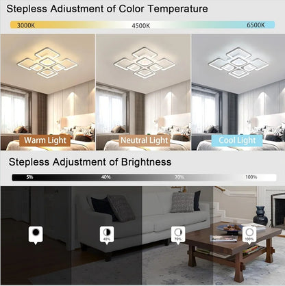 Stropna LED svetilka Comely 80W, daljinec, bela