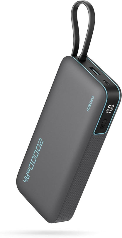 Prenosna polnilna baterija (powerbank) 20000 mAh – 45 W, vgrajen kabel USB-C