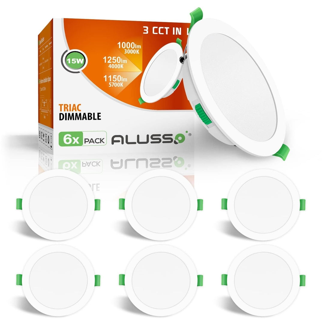 6x ALUSSO vgradne LED luči 22W – 1900 lm, 3 barve (3000K / 4000K / 6500K), zatemnitvene