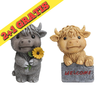 Dekorativni set figuric “Scottish Highland Cattle” – 2 kosa