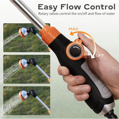 🚿 Garden spray gun with 180° adjustable head - 8 spraying modes