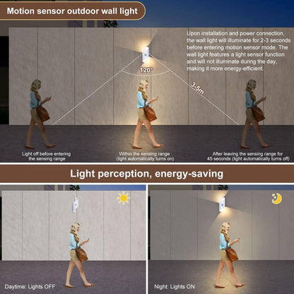 💡 LIGHTESS outdoor LED wall lamp 12W with motion sensor - white, IP66, 3000K, aluminum