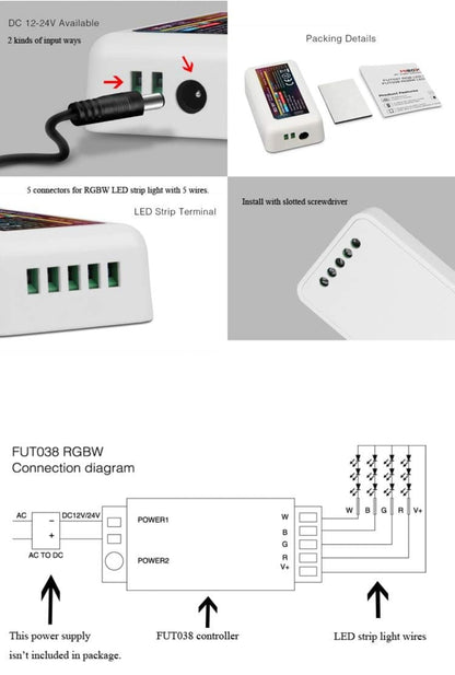 MiBoxer FUT038 4-Conski RGBW LED Krmilnik