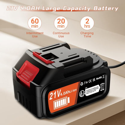 Baterijski visokotlačni čistilnik 21V z 2x 4000mAh baterijo ter 6v1 dodatki