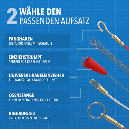 🔧 STONEREEF kabelska vlečna vrvica 30 m + 6 adapterjev