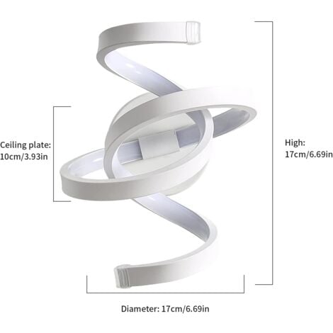 💡 Spiralna LED stenska svetilka 18W, 6500K