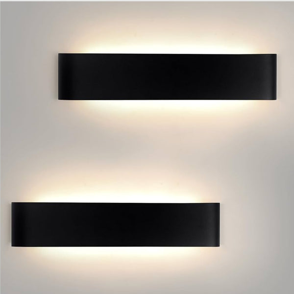 Komplet 2x Mille Lucciole 18W LED notranja stenska svetilka - 3000K, 4000K, 6500K - črna 28cm - naklikaj.si