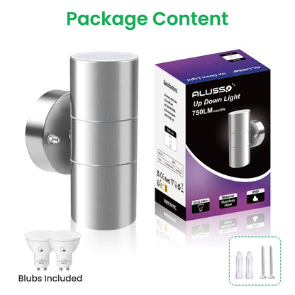 💡 ALUSSO outdoor LED wall lamp – 8W, 3000K-6500K, 750 lm, IP65, silver