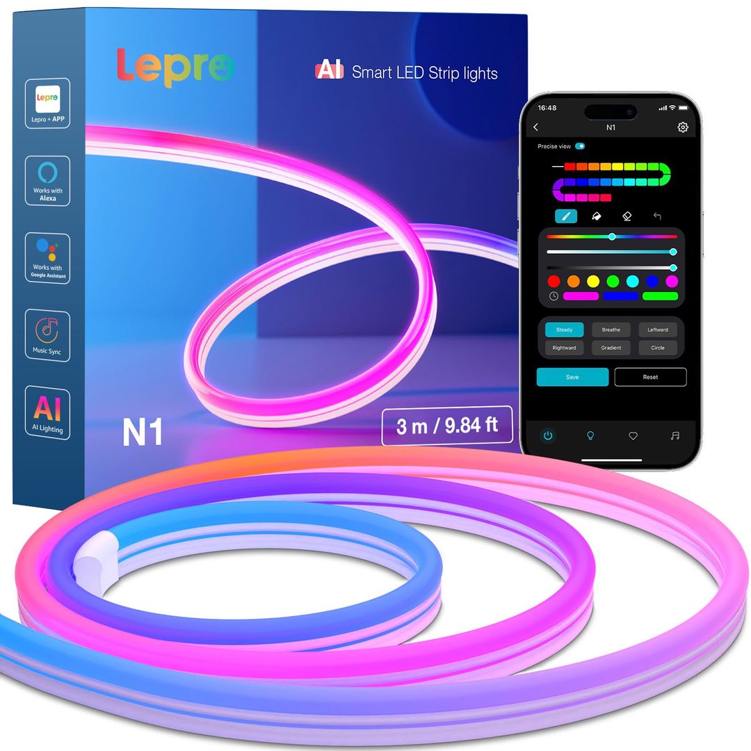 LEPRO N1 neon LED trak, WiFi, Alexa, Google Assistant -3m - naklikaj.si