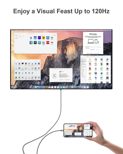 Elexlinco USB-C na HDMI kabel 8K UHD (2m, Thunderbolt 4/3 kompatibilen)