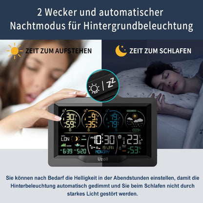 Brezžična vremenska postaja Uzoli z 3 senzorji in barvnim zaslonom 7,5'