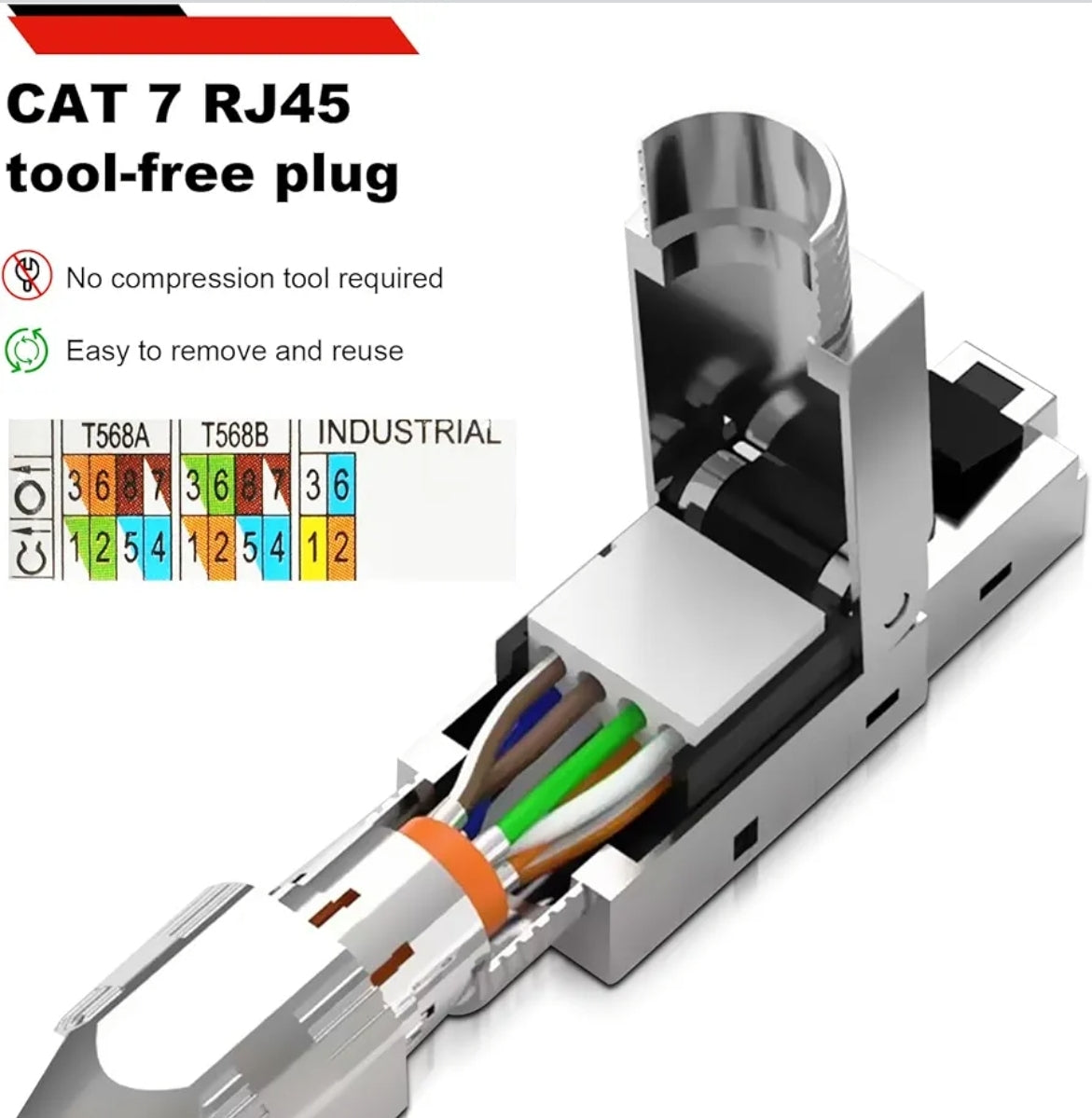 Komplet 12x internetni konektorji Cat7 RJ45 - naklikaj.si