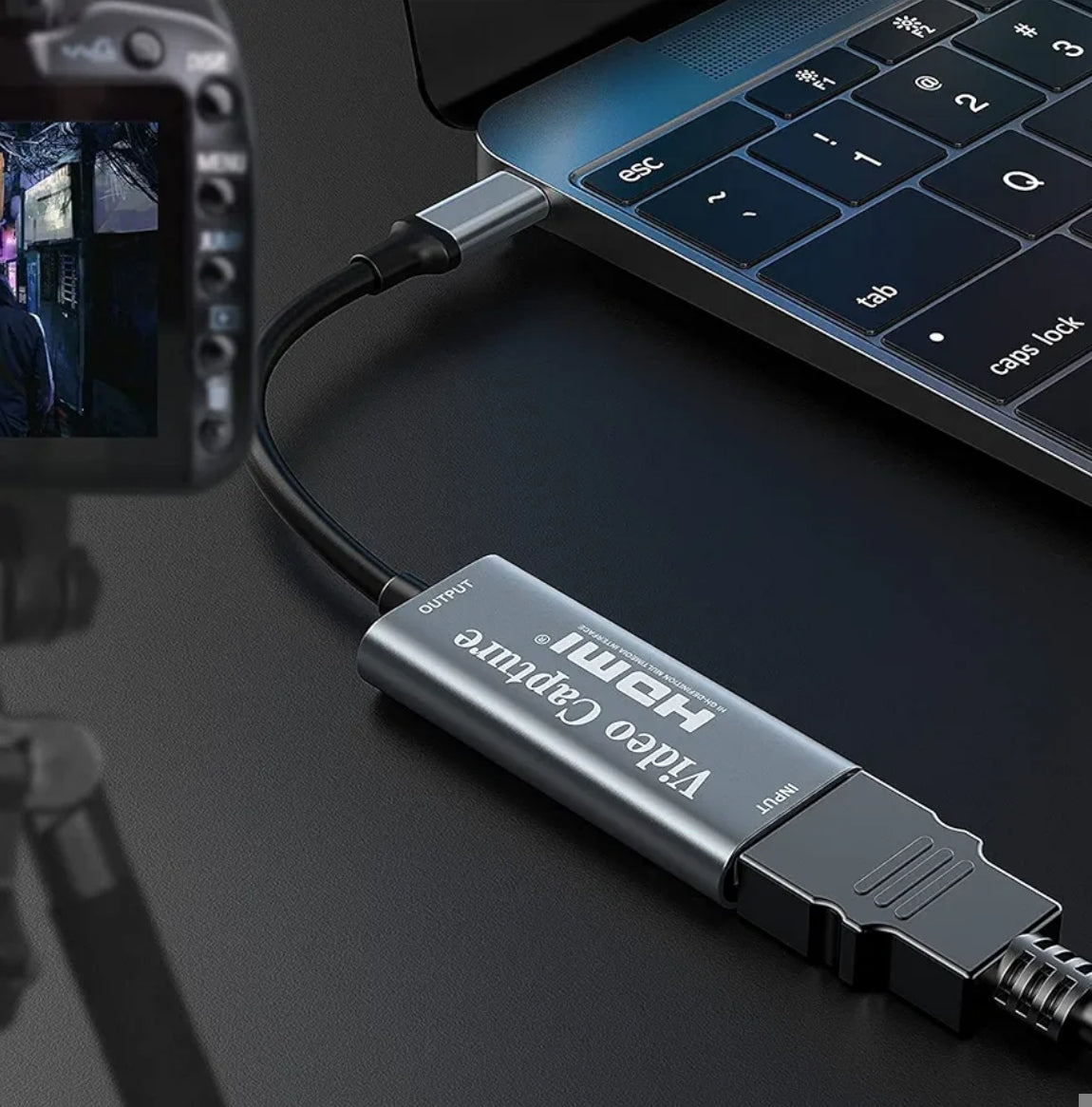 Video pretvornik HDMI na USB-C 3.0, Full HD 1080p, 4K passthrough + adapter