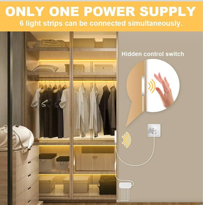 COB LED trak komplet z indukcijskim senzorjem – 6×1 m, topla bela (USB 5 V)