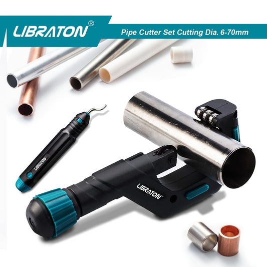 LIBRATON rezalnik cevi 6–70 mm (VELIKE) - z orodjem za posnemanje robov