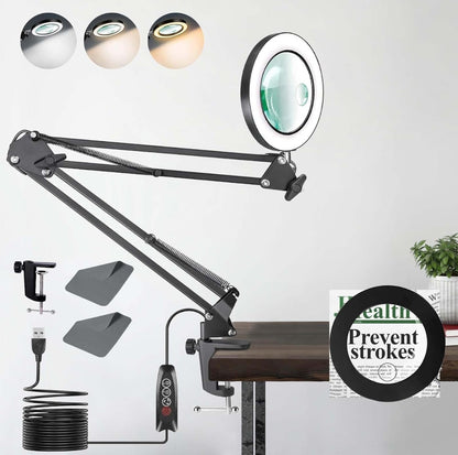 🔎 Namizna lupa z LED osvetlitvijo – 10×/15× povečava