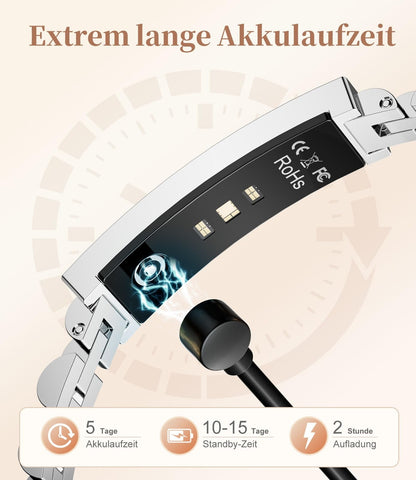 ⌚ LIGE pametna zapestnica za ženske (črna, srebrna)