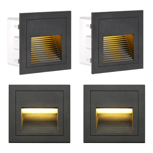 💡 4x vgradne LED stopniščne luči 3W – IP65, aluminij, antracit