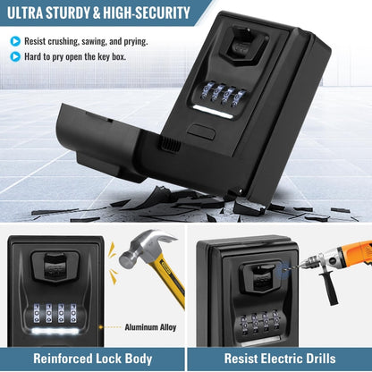 🔐 Secure lock - key box with combination and LED lighting