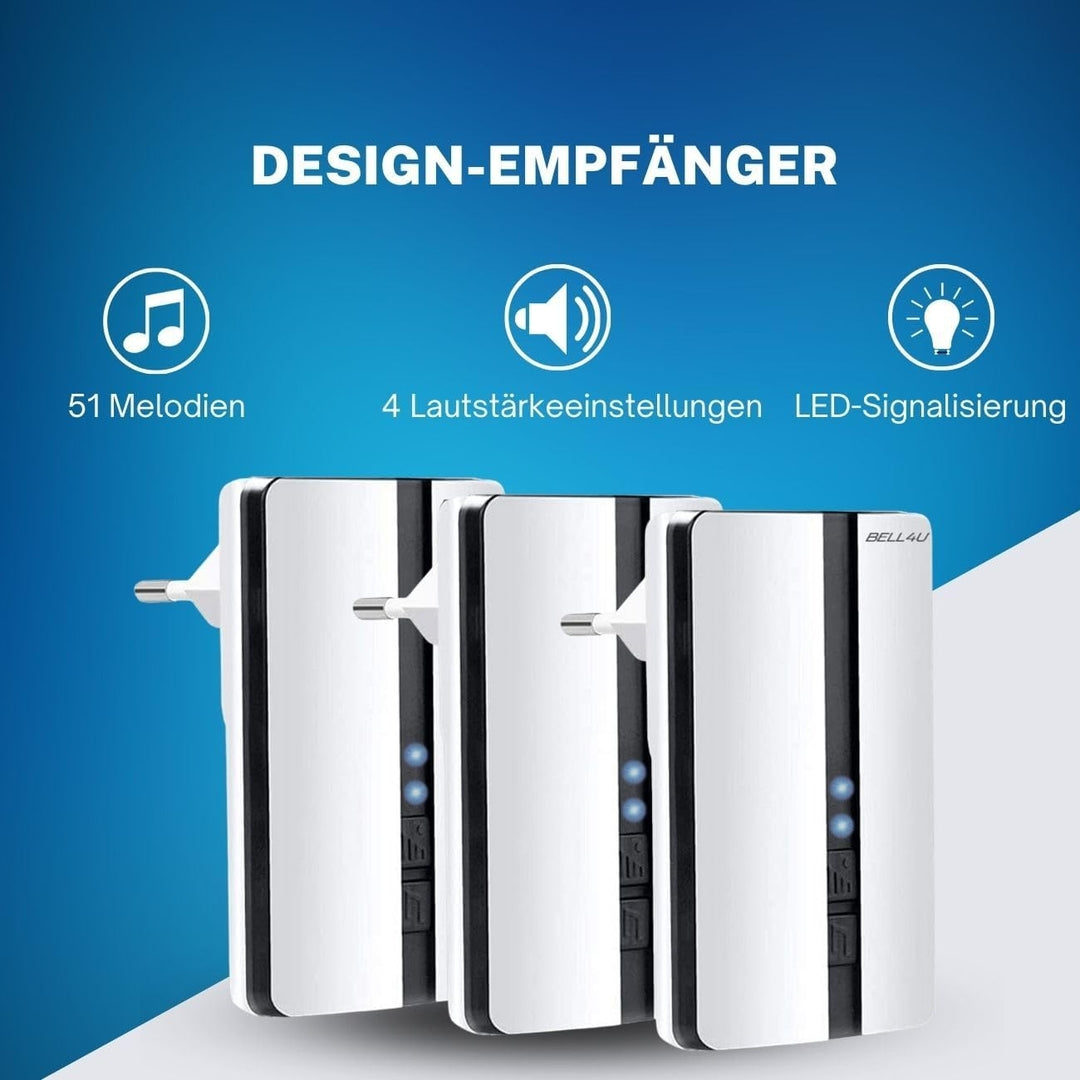 Brezžični zvonec Bell4U (brez baterij, vodoodporen, 3 sprejemniki)