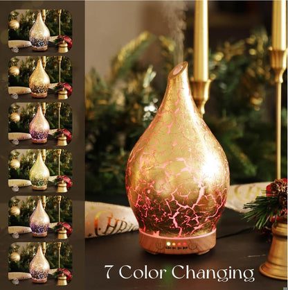 PORSEME 3D Aroma Difuzor 150 ml – stekleni ultrazvočni difuzor z LED osvetlitvijo