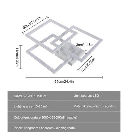 💡LED ceiling lamp with remote control 40W, 4500lm