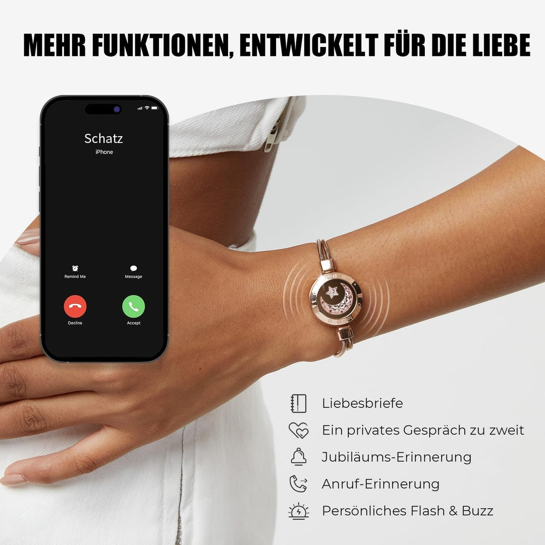 TOTWOO pametna zapestnica za pare – komplet 2× Sun & Moon (slim model, osvetlitev + vibracije)