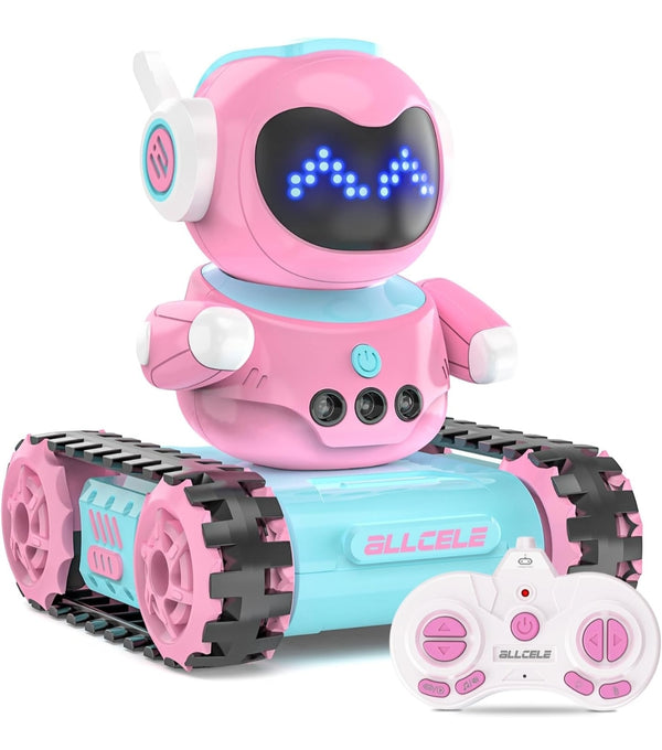 ALLCELE LED RC pametni robot za otroke (roza-modra)